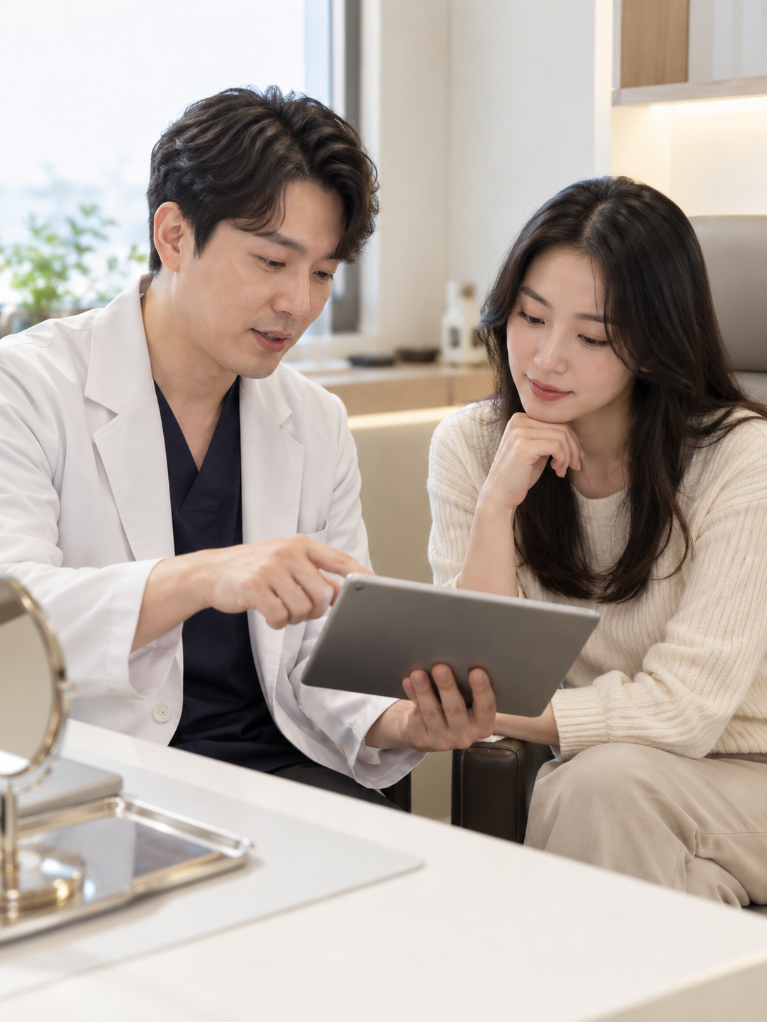 AI 생성 실사 예시: 흉터 관리 상담
