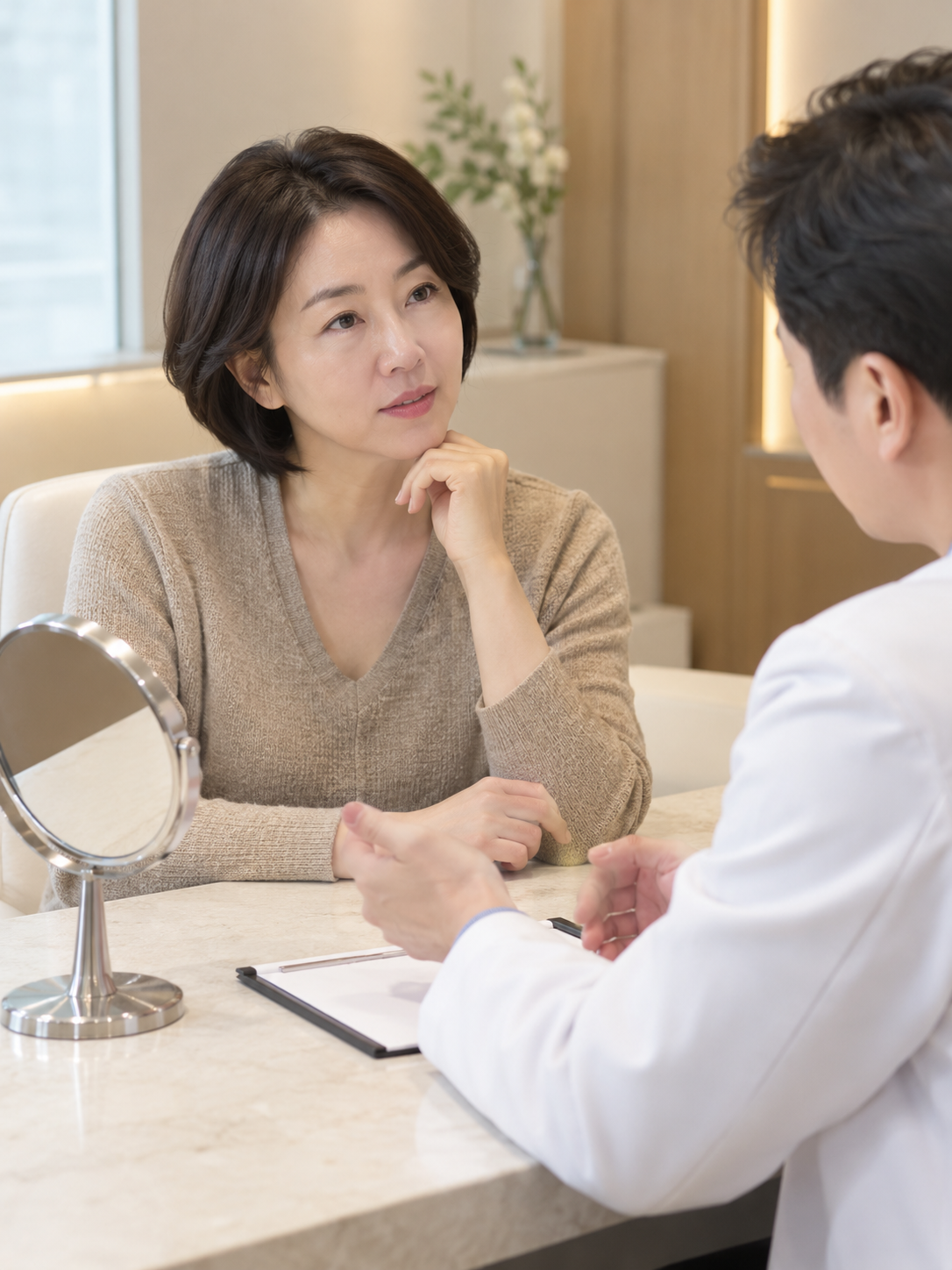 AI 생성 실사 예시: 성형외과 상담 준비
